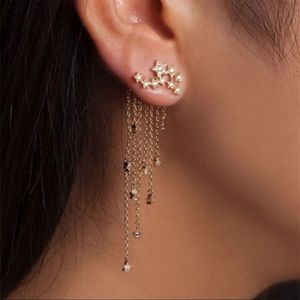 3/$30 Crystal Star Zinc Alloy Dangle Earrings